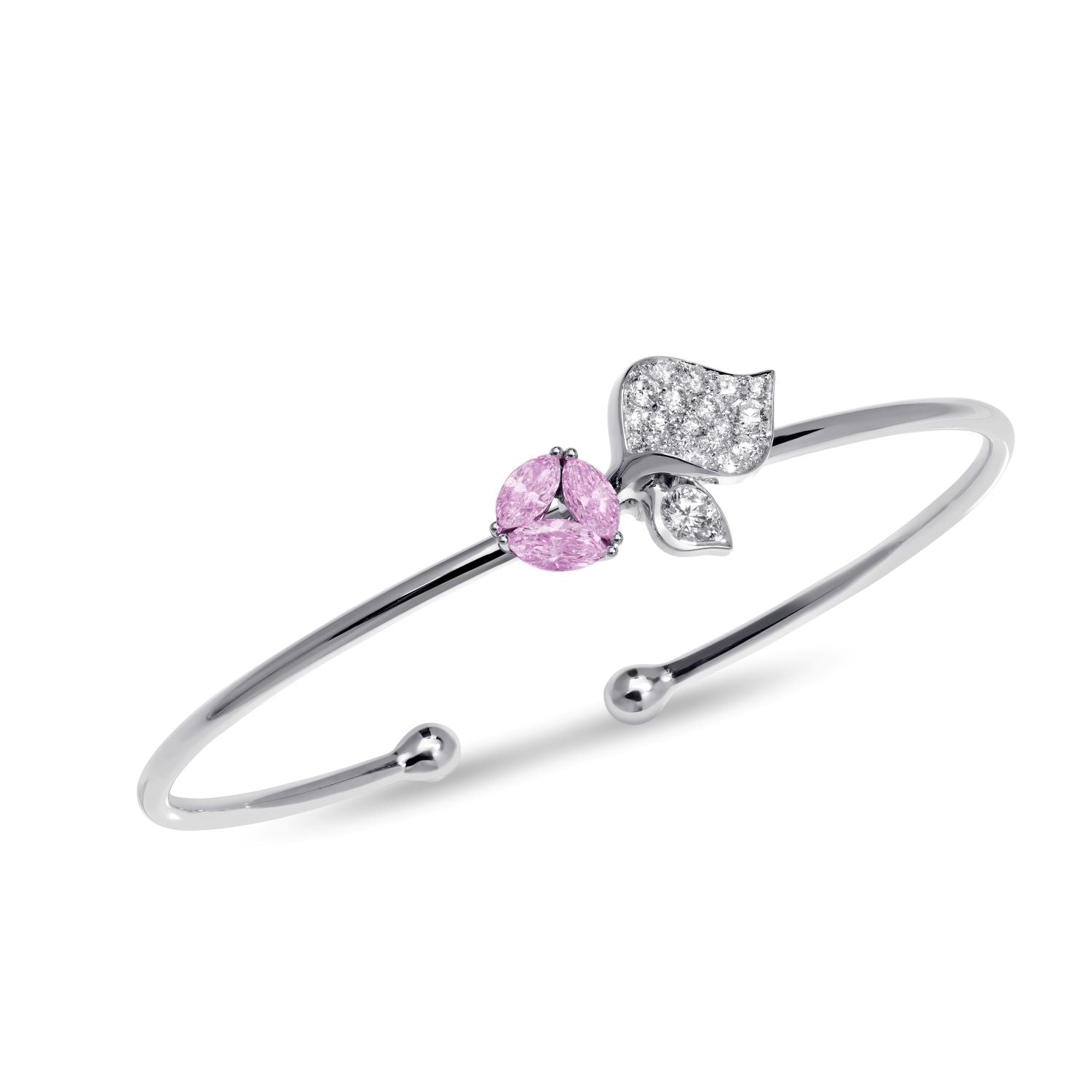 À FLEUR DE PARIS flexible Pink Sapphire Bangle