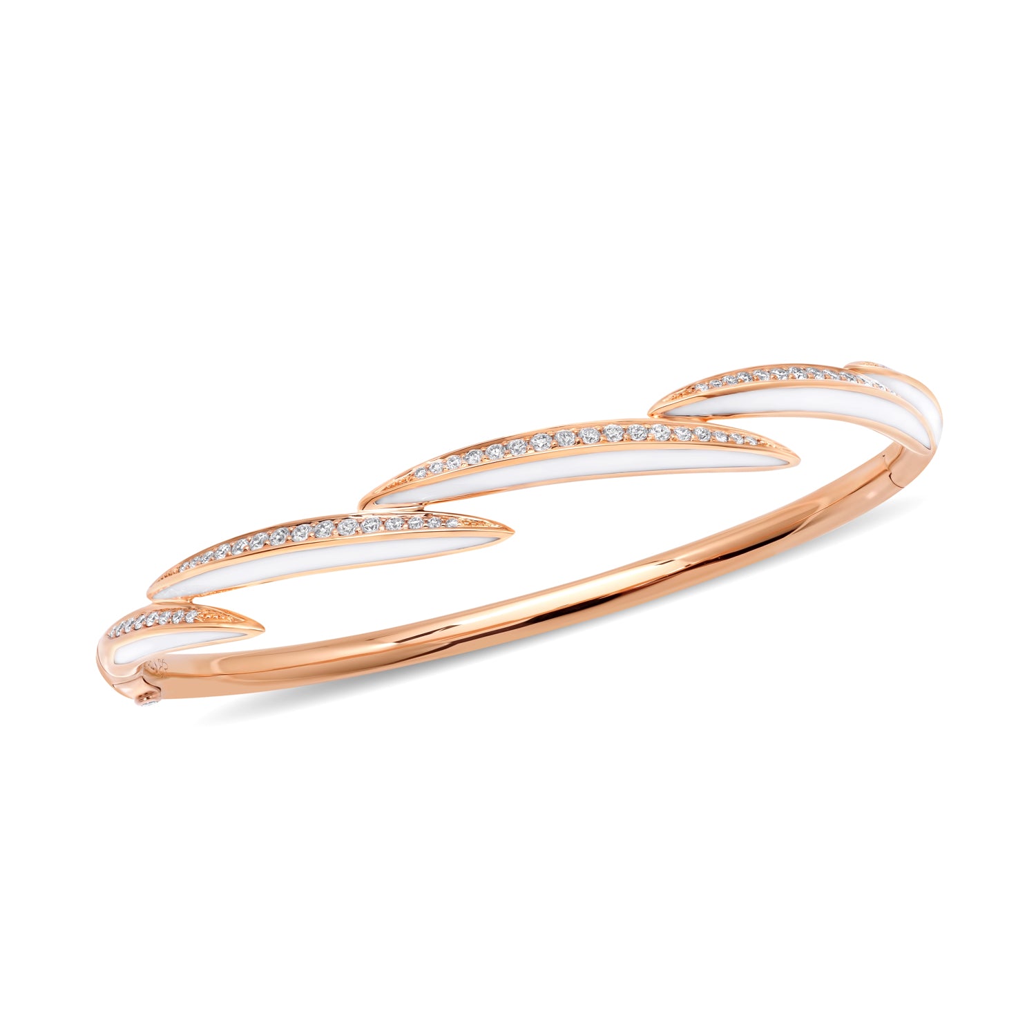 VIVA Bangle with Diamonds and White Enamel